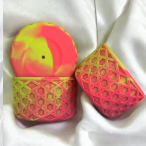 Coral & Lime | WAFFLE | Silicone Tumbler Boot