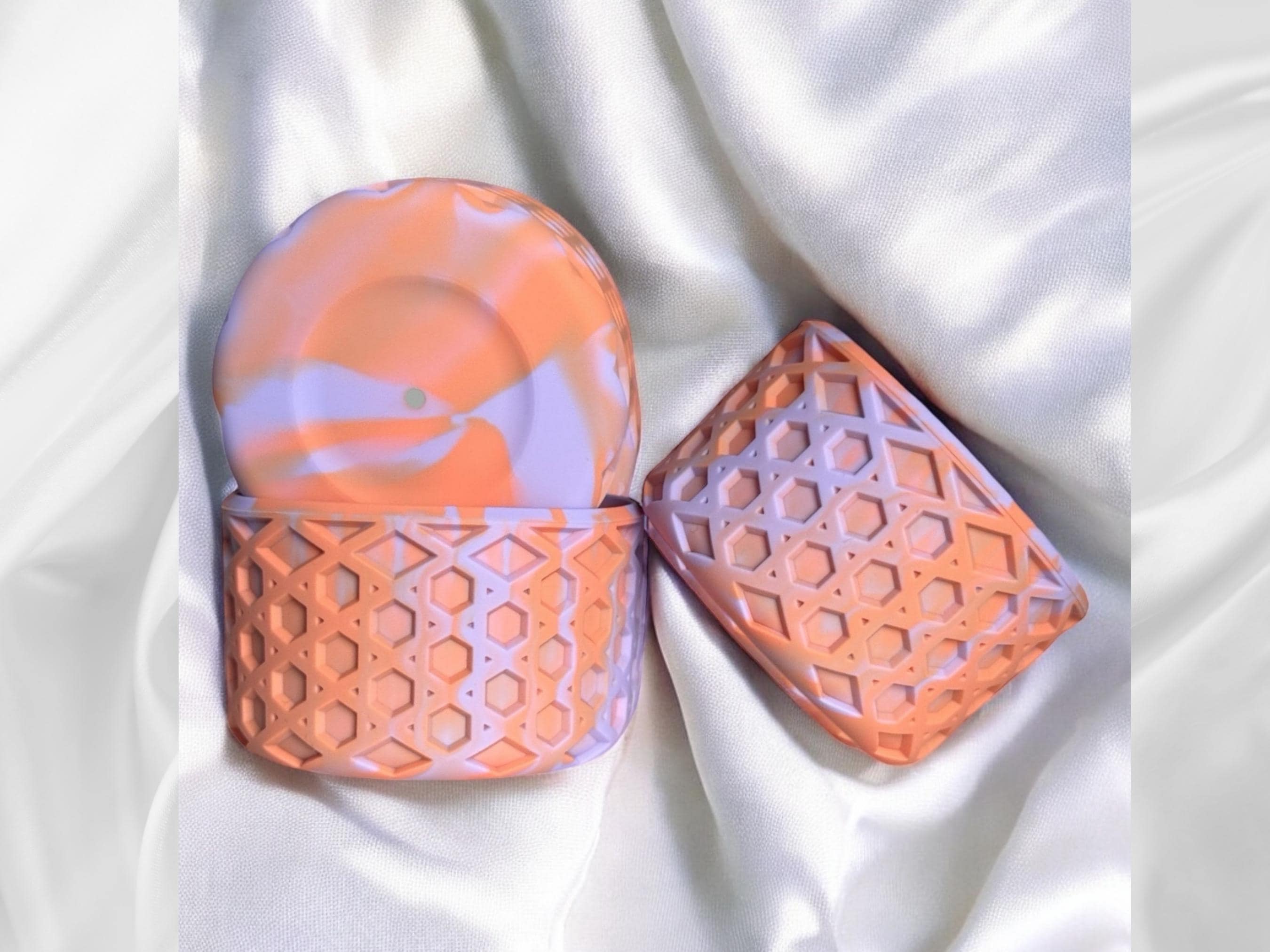 Lavender & Peach Matte | WAFFLE | Silicone Tumbler Boot