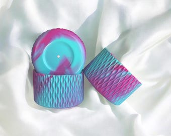 Flamingo Lagoon Shimmer | WAVES | Silicone Tumbler Boot