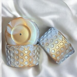 Rosa Beaux | Gold | Blue | WAFFLE | Silicone Tumbler Boot
