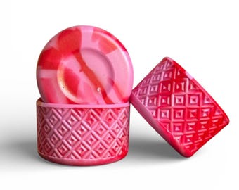 Sweet Hearts | Red & Pink Pearl | DIAMOND | Silicone Tumbler Boot