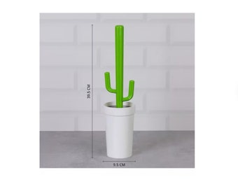 Bathroom Accessories set, Toilet Brush , Minimalist Toilet Brush Holder, Bathroom Cleaner, Green Bathroom Accessories, Cactus Toilet Brush