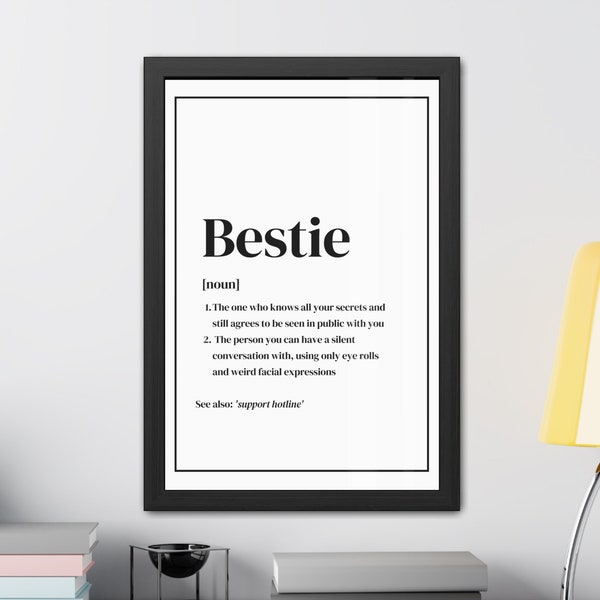 Definition poster bestie gift as digital download - funny decoration for living room definition poster high quality gift friends