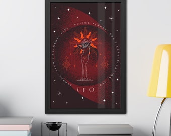 Poster zodiac sign Leo decoration for the living room as a digital download - constellation horoscope high-quality gift wall decoration picture