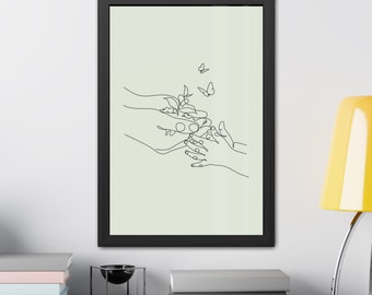 Butterfly Poster Digital Download - Wall Art Butterflies as Elegant Portrait as Minimalist Drawing for Living Room