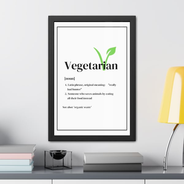 Definition Poster Vegetarier - Definition von Vegetarier - Lustige Geschenkidee für Vegetarier - Wanddekoration für vegane Küche - Geschenk