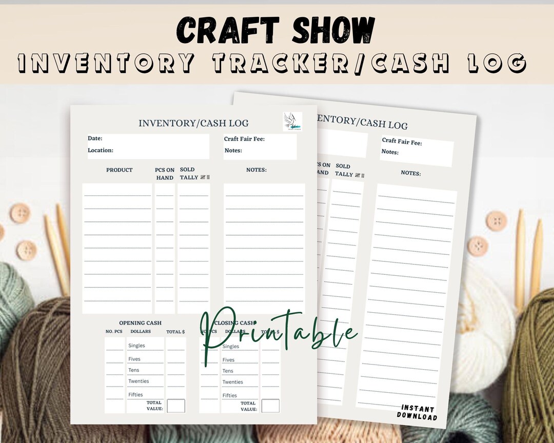 Craft Show Inventory Tracker, Printable Vendor Sales Form (digital ...
