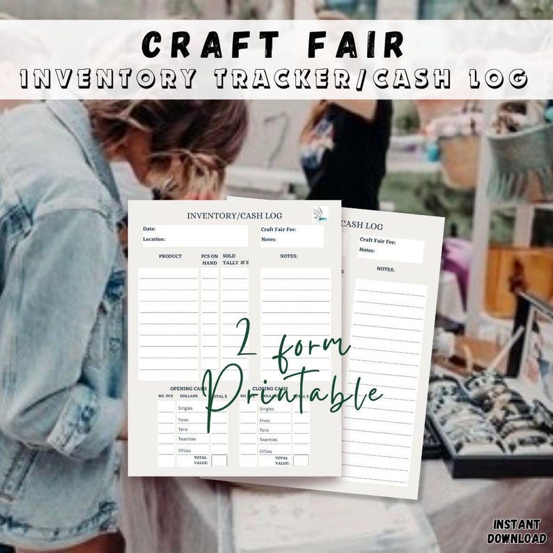 Craft Show Inventory Tracker, Printable Vendor Sales Form (digital ...