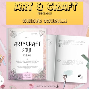 Art Craft Soul Journal: 30-Day Creativity Prompts (Printable),Artist Creative Workbook,Illustrator