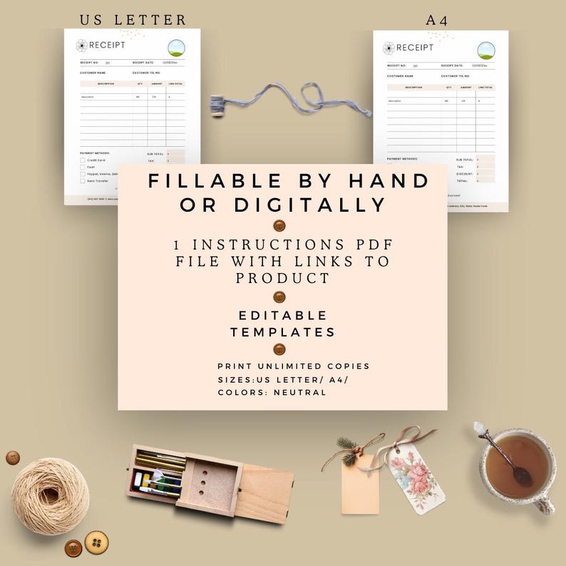 Artist Receipt Template: Minimalist Invoice, Editable Form (canva ...