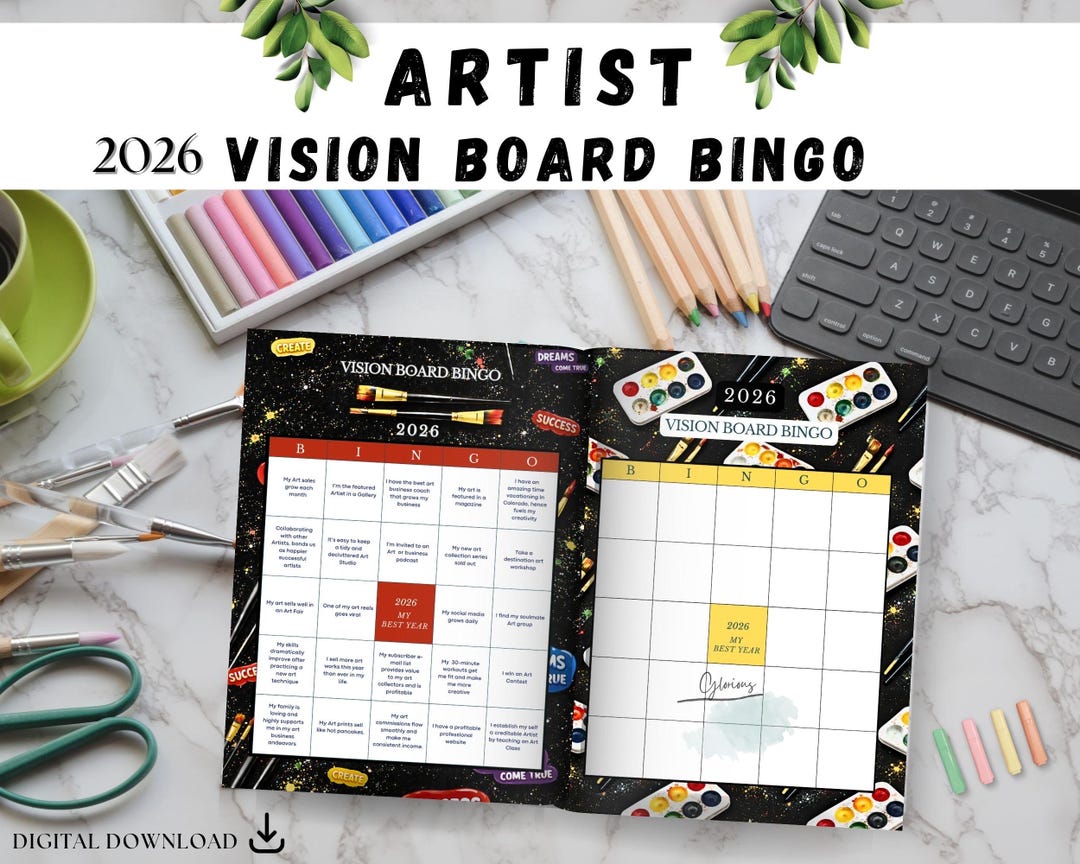 2026 Bingo Vision Board for Artists: Editable Canva Template (digital ...