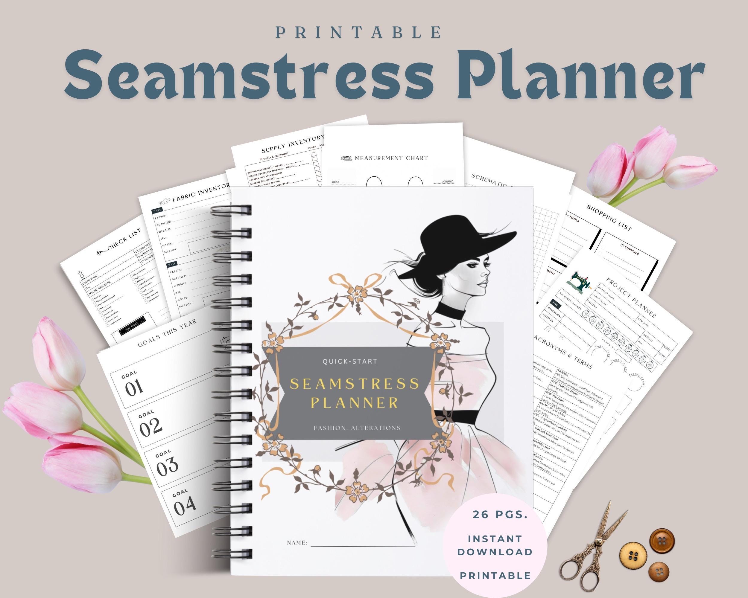Seamstress Printable Planner, Sewing Project Tracker (digital Download), Feminine, Minimalist ...