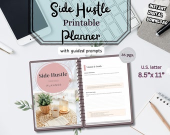 Side Hustle Printable Planner | Printable Business Planner | Time Management | Plan a Side Hustle | Side Gig for Creatives | Side Business