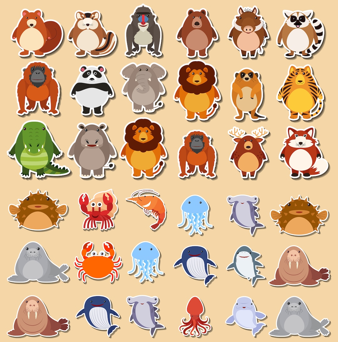 Animal Stickers Pack 1 - Etsy