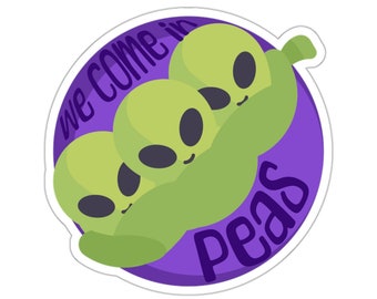 Alien Peapod Laptop Sticker - "We come in peas"