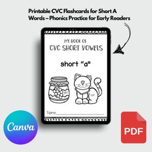 Printable CVC Flashcards for Short A Words – Phonics Practice for Early Readers, Printable Flashcards
