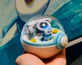 Piplup inspiriertes Terrarium / handgefertigtes Sammlerstück