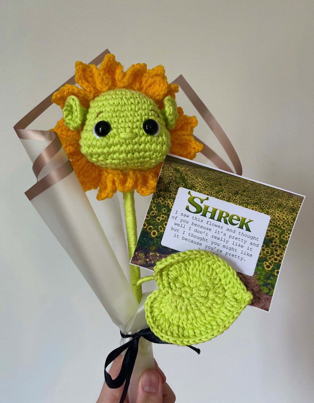 Crochet Handmade Sunflower Shrek Etsy