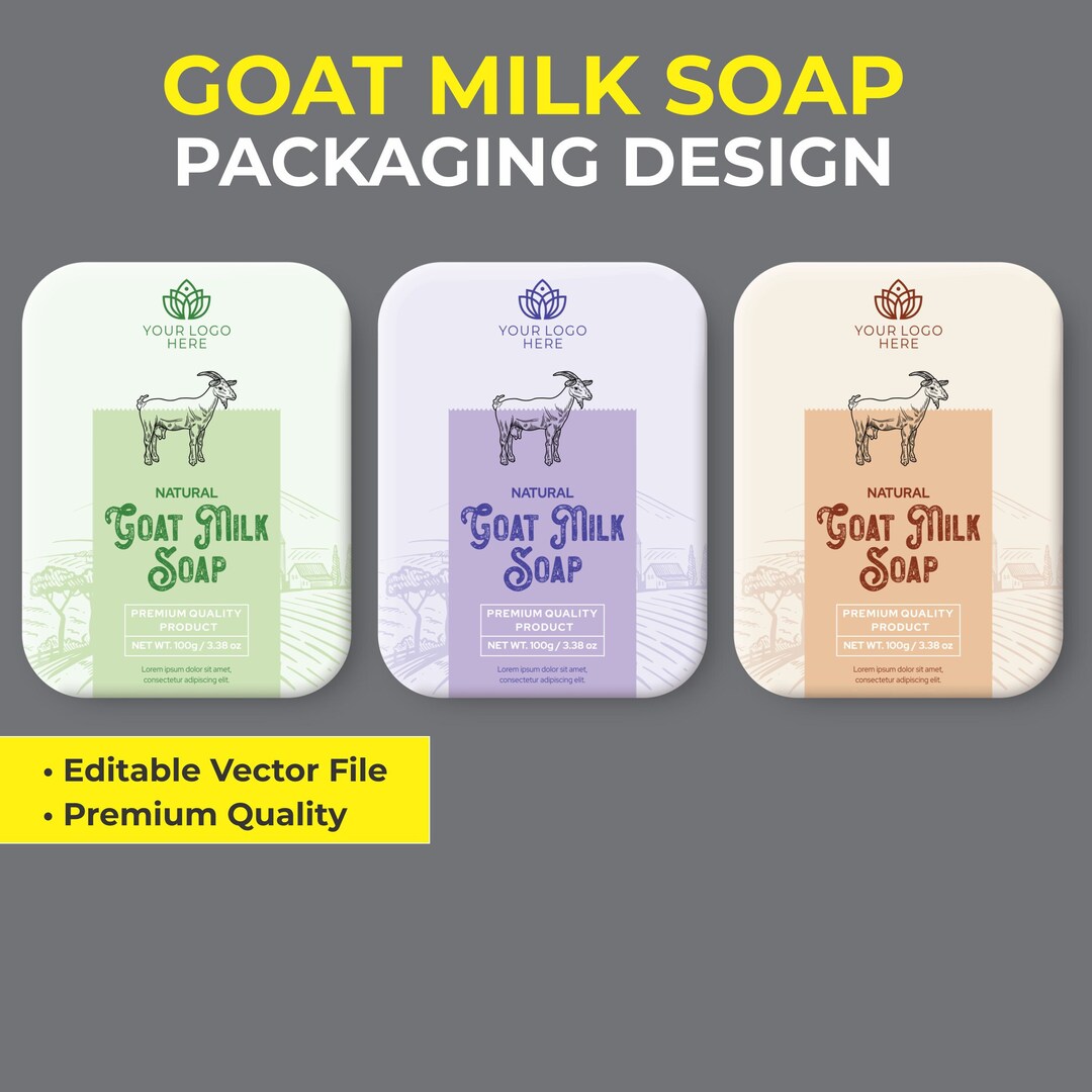Goat Milk Soap Label Design Hand Drawn Goat Milk Labels Etsy
