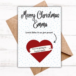 Biglietto di Natale gratta e vinci personalizzato / Buon Natale / Biglietto di auguri