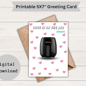 Druckbare Grußkarte, Airfryer, Love, digitaler Download, lustig, Dad Joke, happy birthday,