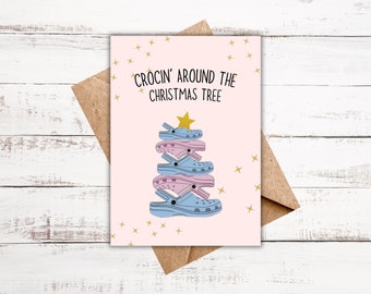 Crocin around the Christmas tree | Happy Christmas | Greeting Card