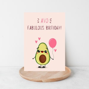 Alles Gute zum Geburtstag Avocado Karte | Personalisiert | Geburtstag | Feier