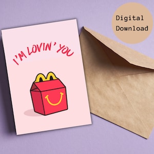 I'm Lovin' you Grußkarte | 5 X 7 Geburtstagskarten zum Ausdrucken