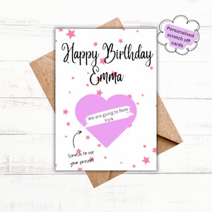 Biglietto gratta e vinci personalizzato / Buon compleanno, Anniversario, San Valentino / Biglietto di auguri