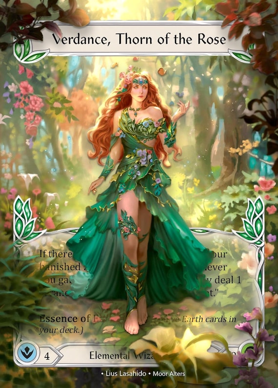 Verdance, Thorn of the Rose 薔薇の棘、ヴァーダンス Verdance, Thorn of the Rose - Alter Token - Flesh and Blood TCG - Etsy