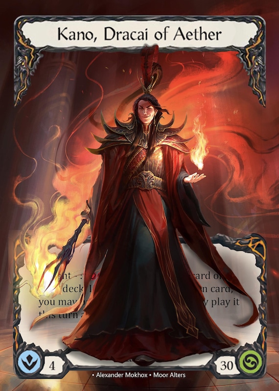 Kano, Dracai of Aether - Alter Token - Flesh and Blood TCG - Etsy