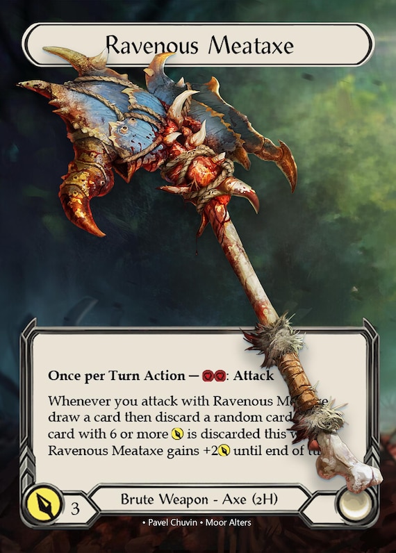 Ravenous Meataxe - Alter Token - Flesh and Blood TCG - Etsy New