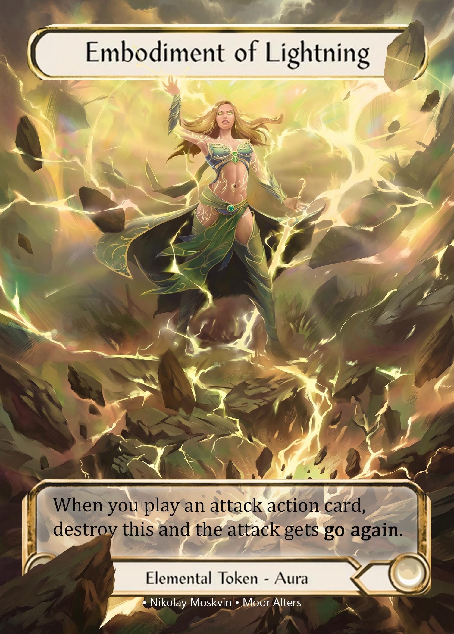 その他 Embodiment of Lightning CF Embodiment of Lightning Token - Flesh and Blood TCG - Etsy