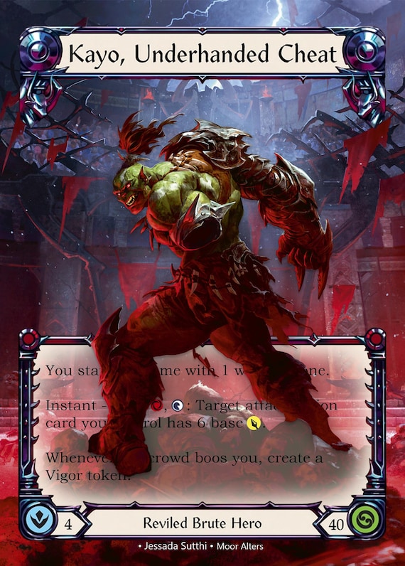 Kayo, Underhanded Cheat - Alter Token - Flesh and Blood TCG - Etsy