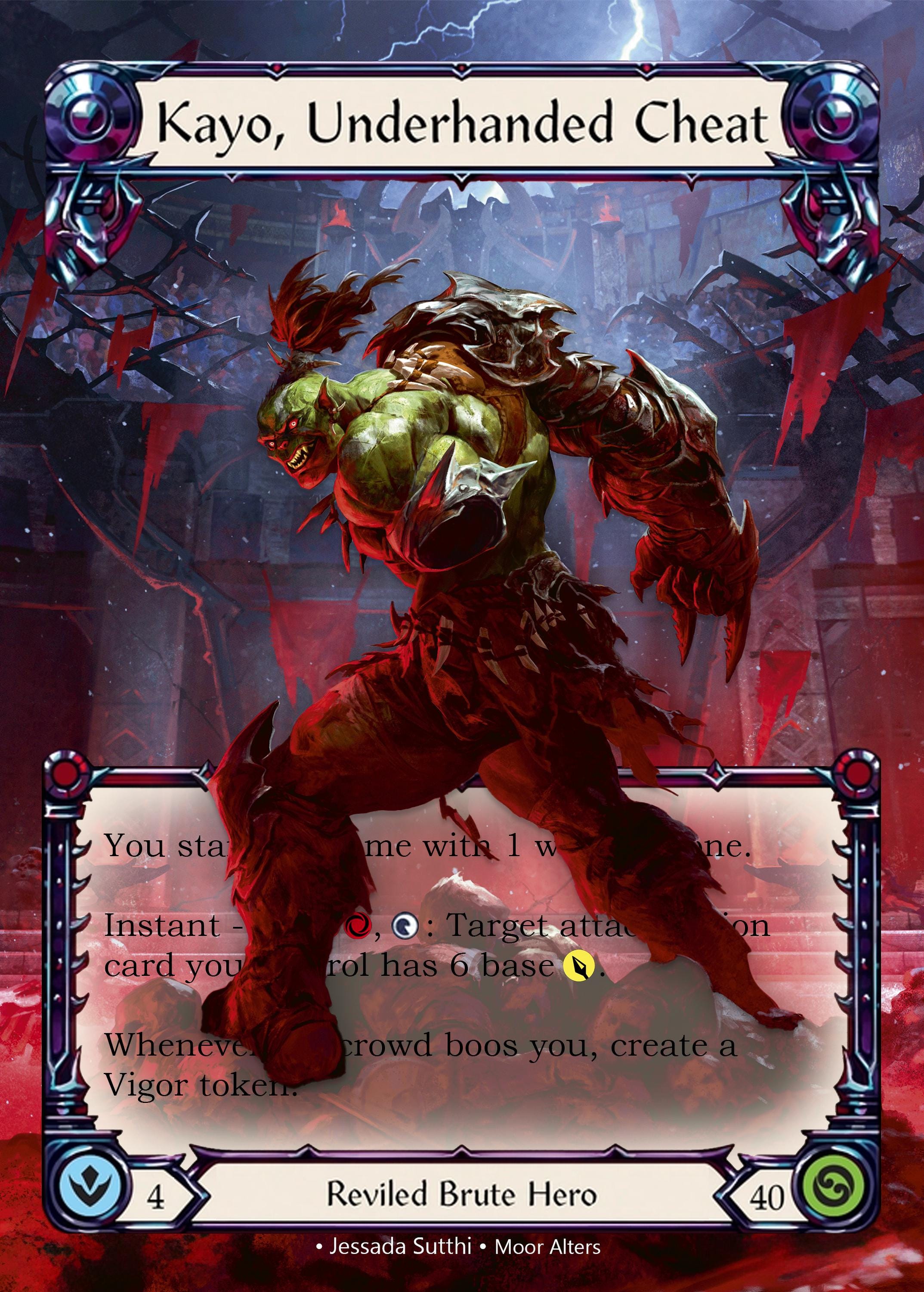 Kayo, Underhanded Cheat - Alter Token - Flesh and Blood TCG - Etsy