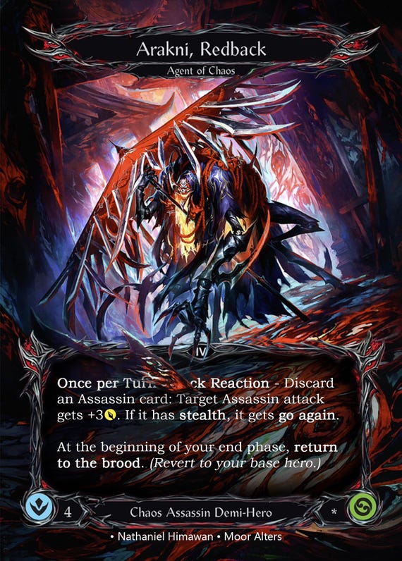 Arakni, Redback - Alter Token - Flesh and Blood TCG - Etsy