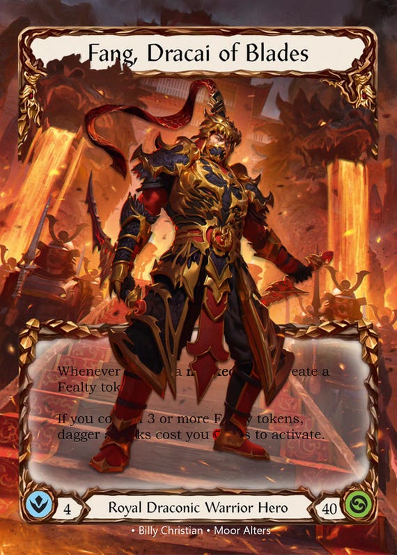 Fang, Dracai of Blades - Alter Token - Flesh and Blood TCG - Etsy