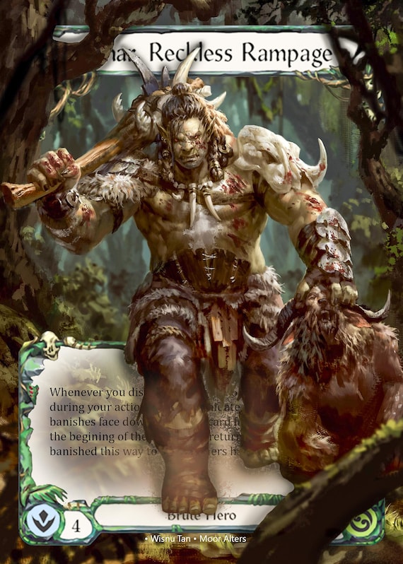Rhinar, Reckless Rampage - Alter Token - Flesh and Blood TCG - Etsy