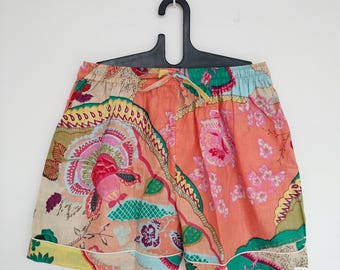 Floral Cotton Summer Shorts: Hippie Festival Fashion, Everyday Comfy Shorts