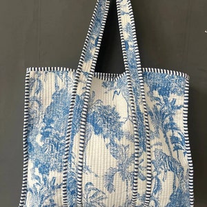 Imprimé floral, sac matelassé en coton, sac indien fait main, sac de courses pour femme, sac de plage, sac de mariée, grand sac de marché, sac d'accessoires pour femme