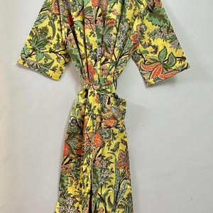Women Kimono Robe, Cotton Kimono Robe, Floral Print, Lightweight Robe, Bridesmaid Robe, Dressing Gown, Comfy Nightwear, Beautiful Sleepwear