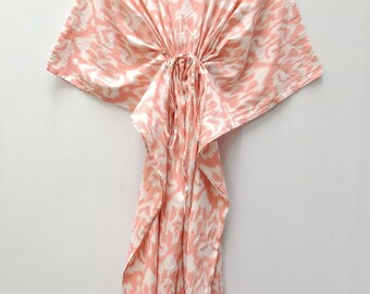 Kaftan aus 100% Baumwolle, indischer handgemachter Kaftan, Ikat Print Kaftan, Kaftan, Strand,Ressort, Urlaub, Kreuzfahrt, Pool, Party, Lounge, Geschenk für sie