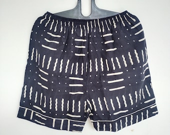 Hand Block Print Jaipur Cotton Summer Shorts: Boho Lightweight Lounge Wear