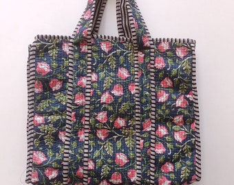 Indian Tote Bag, Cotton Bag, Quilted Bag, Women Bag, Jhola Bag, Large Shopping Bag, Market Bag, Boho Bag, Hippie Bag, Beach Bag