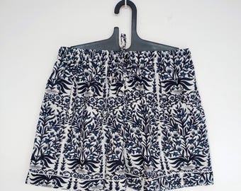 Block Print Cotton Summer Shorts For Women: Hippie Fashion Relaxed Fit Shorts