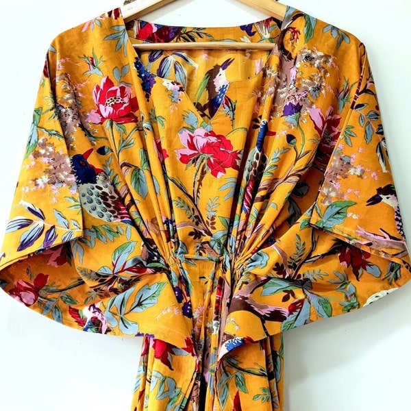 Purple Floral Cotton Maternity Kaftan
