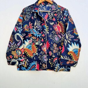 Floral Print Cotton Pajama Set: Women&#39;s Boho Sleepwear