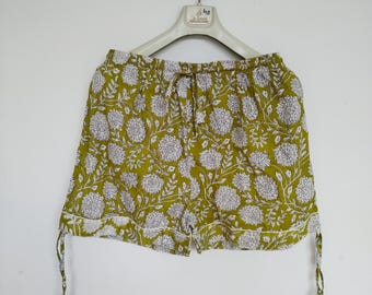 Floral Printed Cotton Summer Shorts: Hippie Festival Fashion