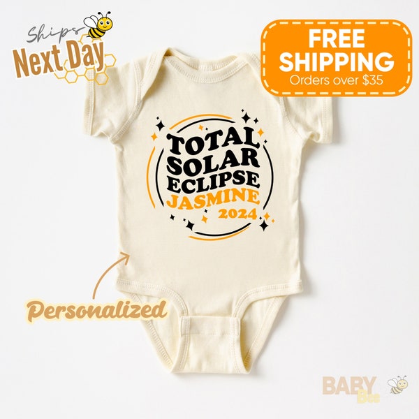 Personalized Baby Bodysuit "Total Solar Eclipse" - Infant Clothing Gifts Science Astronomical Photoshoot High Quality Gift Universe Moon