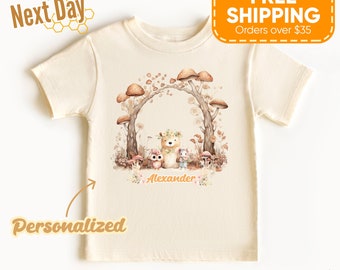 Camiseta personalizada para bebés "Bear Friends in the Woods" - Romper para bebés personalizado, regalo perfecto para recién nacidos, ropa de bebé vibrante, regalos para abuelos